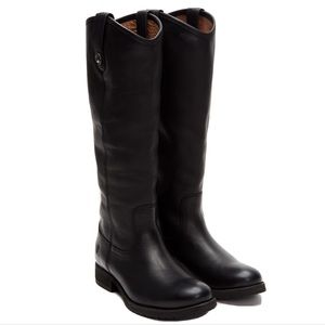 FRYE Melissa Button Log Leather Tall Riding Boots